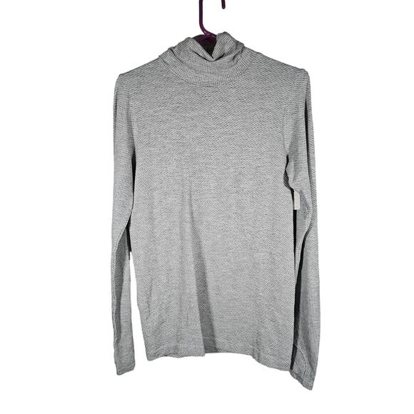 Athleta Womens Gray Running Top Thumb Holes Size Medium Waffle‎ Pattern - Picture 1 of 6